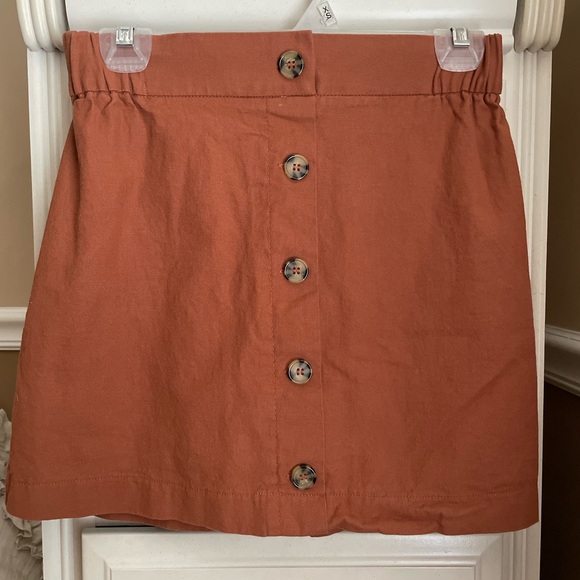 Good Luck Gem Dresses & Skirts - Good Luck Gem Terracotta Button-Down Mini Skirt